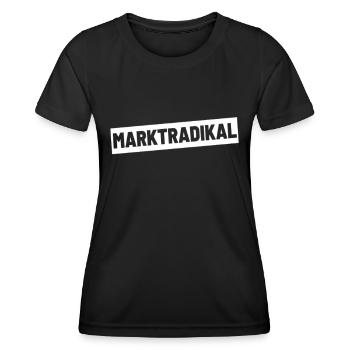 Kapitalist neoliberal freiheit aktien libertär - Frauen Funktions-T-Shirt - Schwarz - Vorne - AI Model Female 172 light (172cm)