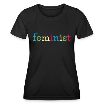 feminism gender gender equality - Women's Functional T-Shirt - black - Front - AI Model Female 172 light (172cm)