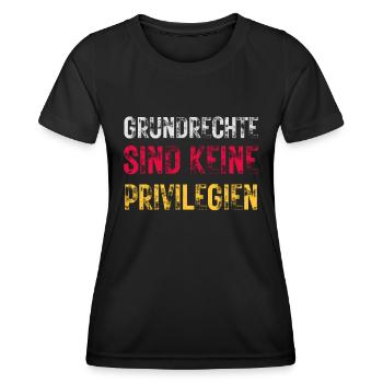 Politik Grundrechte grundgesetz freiheit zensur - Frauen Funktions-T-Shirt - Schwarz - Vorne - AI Model Female 172 light (172cm)