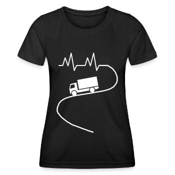 Profession de camion camion entrepôt autoroute chauffeur cadeau - T-shirt sport Femme - noir - Devant - AI Model Female 172 light (172cm)