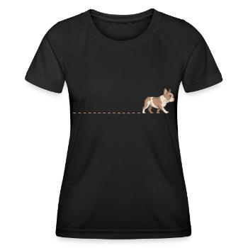 Chenilles de bouledogue français Chenilles de bouledogue - T-shirt sport Femme - noir - Devant - AI Model Female 172 light (172cm)