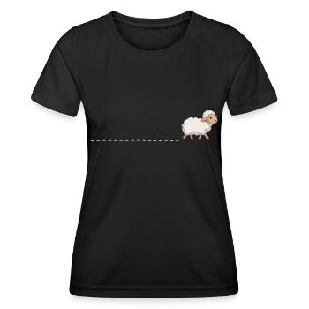 Süßes Schaf Spuren Schäfchen Spur Schafe Hirte - Frauen Funktions-T-Shirt - Schwarz - Vorne - AI Model Female 172 light (172cm)