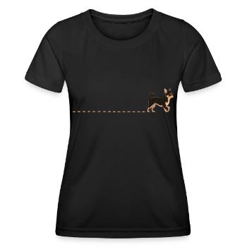 Dog tracks Chihuahua's paw prints Chihuahua - Women's Functional T-Shirt - black - Front - AI Model Female 172 light (172cm)