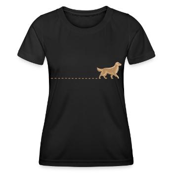 Golden Retriever Traces Chien Traces Pattes Goldie - T-shirt sport Femme - noir - Devant - AI Model Female 172 light (172cm)