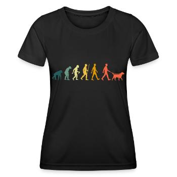 Labrador Evolution Retro Dogs Labrador Retriever - T-shirt sport Femme - noir - Devant - AI Model Female 172 light (172cm)