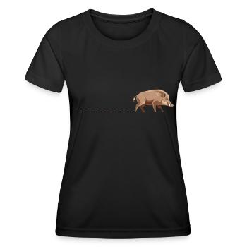 Wild boar tracks hunter wild boar tracks wild boar - Women's Functional T-Shirt - black - Front - AI Model Female 172 light (172cm)