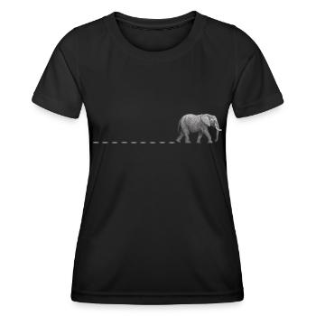 Elephant Tracks Africa Track Elephant Footprint - Women's Functional T-Shirt - black - Front - AI Model Female 172 light (172cm)