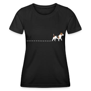 Traces de chien Jack Russell Terrier Piste de chien - T-shirt sport Femme - noir - Devant - AI Model Female 172 light (172cm)