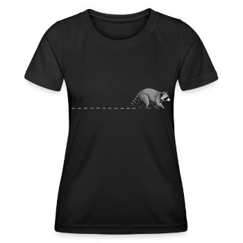 traces de raton laveur, piste de raton laveur, pattes, raton laveur - T-shirt sport Femme - noir - Devant - AI Model Female 172 light (172cm)