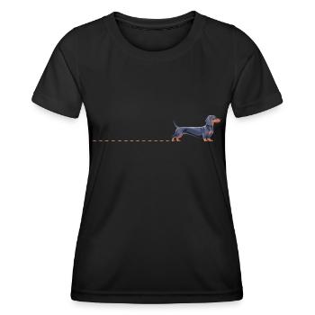 Dachshund Dog Tracks Dachshund Tracks Dachshund Tracks Dachshund - T-shirt sport Femme - noir - Devant - AI Model Female 172 light (172cm)