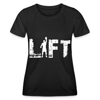 Kettlebell Lift - Frauen Funktions-T-Shirt - Schwarz - Vorne - AI Model Female 172 light (172cm)