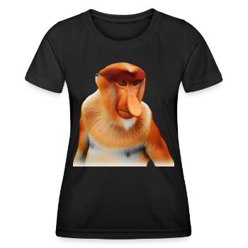 Der exotische Nasenaffe - Frauen Funktions-T-Shirt - Schwarz - Vorne - AI Model Female 172 light (172cm)
