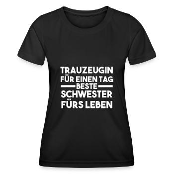 Schwester Trauzeugin - Frauen Funktions-T-Shirt - Schwarz - Vorne - AI Model Female 172 light (172cm)