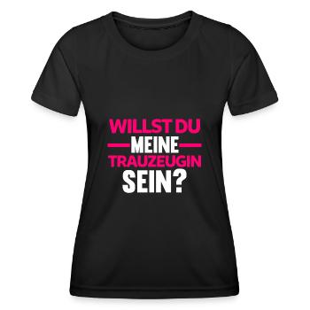 Willst du meine Trauzeugin sein? - Frauen Funktions-T-Shirt - Schwarz - Vorne - AI Model Female 172 light (172cm)