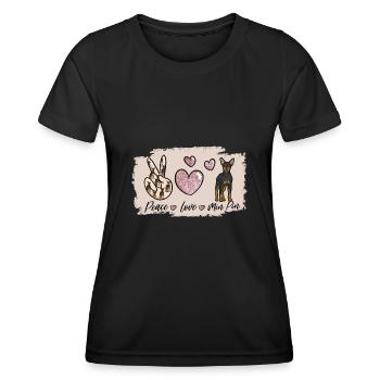 Miniature Pinscher Rehpinscher Min Pin Dog - Women's Functional T-Shirt - black - Front - AI Model Female 172 light (172cm)