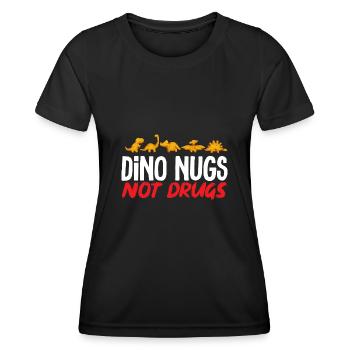 Dino Nuggets Dinosaur Chicken Nuggets - Women's Functional T-Shirt - black - Front - AI Model Female 172 light (172cm)
