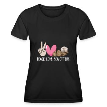 Seeotter - Frauen Funktions-T-Shirt - Schwarz - Vorne - AI Model Female 172 light (172cm)