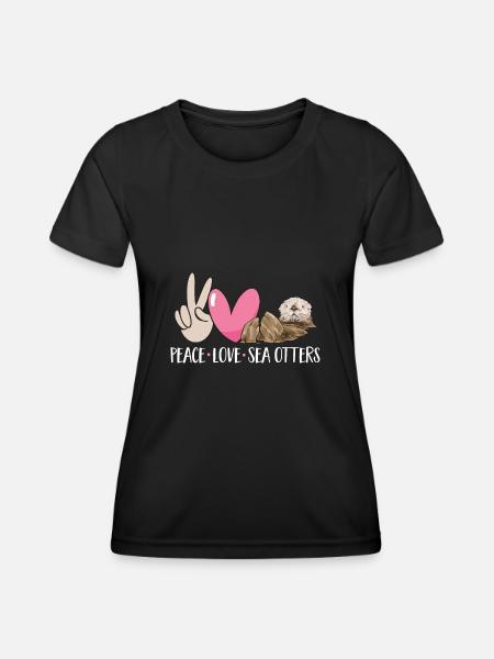 Seeotter - Frauen Funktions-T-Shirt - Schwarz