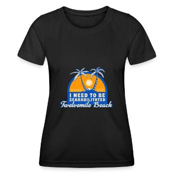 J’ai besoin d’être séahabilité Twelvemile Beach - T-shirt sport Femme - noir - Devant - AI Model Female 172 light (172cm)