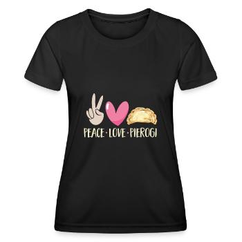 Pierogi polonais - T-shirt sport Femme - noir - Devant - AI Model Female 172 light (172cm)