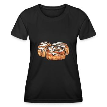 Cinnamon roll - Women's Functional T-Shirt - black - Front - AI Model Female 172 light (172cm)