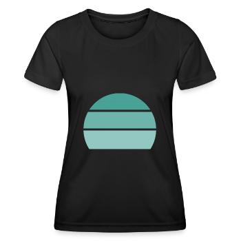Blau - Sonnenuntergang - Frauen Funktions-T-Shirt - Schwarz - Vorne - AI Model Female 172 light (172cm)