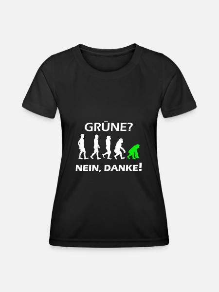 Grüne Nein Danke - Frauen Funktions-T-Shirt - Schwarz