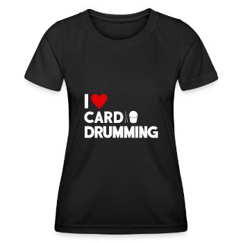 Cardio Drumming Gym Fitness Class Workout - Women's Functional T-Shirt - black - Front - AI Model Female 172 light (172cm)