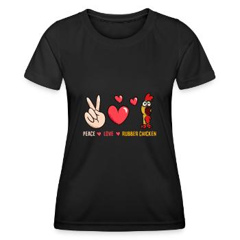 Rubber Chicken Costume Toy Rubber Chicken - Women's Functional T-Shirt - black - Front - AI Model Female 172 light (172cm)