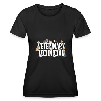 Vet Tech Veterinary Veterinary Technician - Women's Functional T-Shirt - black - Front - AI Model Female 172 light (172cm)