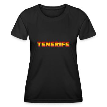 Ténérife Drapeau espagnol - T-shirt sport Femme - noir - Devant - AI Model Female 172 light (172cm)