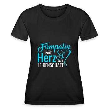 Firmpatin mit Herz und Leidenschaft Firmung - Frauen Funktions-T-Shirt - Schwarz - Vorne - AI Model Female 172 light (172cm)