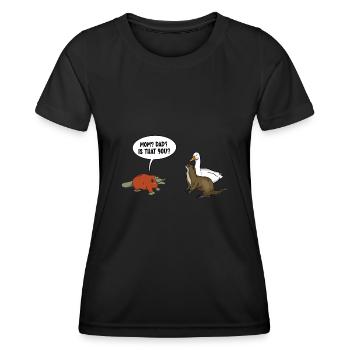 Platypus Schnabeltier - Frauen Funktions-T-Shirt - Schwarz - Vorne - AI Model Female 172 light (172cm)