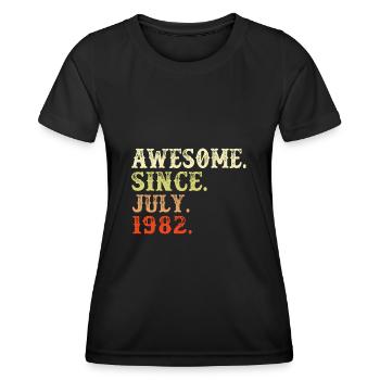 Juli 1982 - 40. Geburtstag Geschenk. Awesome. - Frauen Funktions-T-Shirt - Schwarz - Vorne - AI Model Female 172 light (172cm)