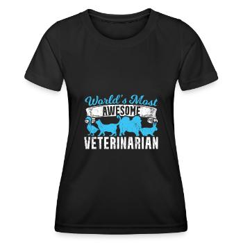Weltbester Tierarzt - Frauen Funktions-T-Shirt - Schwarz - Vorne - AI Model Female 172 light (172cm)