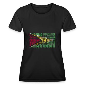 Guyana Flag Guyanais Guyanais - T-shirt sport Femme - noir - Devant - AI Model Female 172 light (172cm)