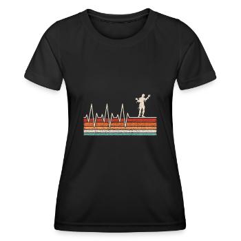 Mumie Herzschlag - Frauen Funktions-T-Shirt - Schwarz - Vorne - AI Model Female 172 light (172cm)
