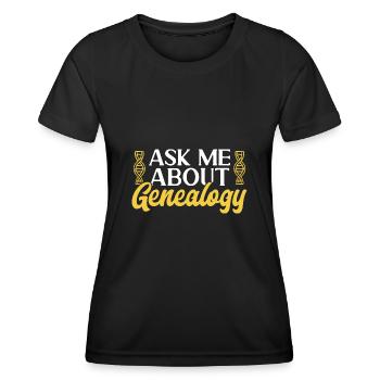 Généalogie Généalogie Généalogiste - T-shirt sport Femme - noir - Devant - AI Model Female 172 light (172cm)