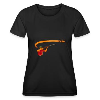 Trapschießen Skeet Tontaubenschießen - Frauen Funktions-T-Shirt - Schwarz - Vorne - AI Model Female 172 light (172cm)