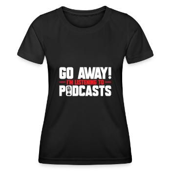 Podcasteur Podcast - T-shirt sport Femme - noir - Devant - AI Model Female 172 light (172cm)