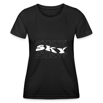 Funny Sky Groovy 4 Männer Frauen Cool Sky Batikfarbe - Frauen Funktions-T-Shirt - Schwarz - Vorne - AI Model Female 172 light (172cm)