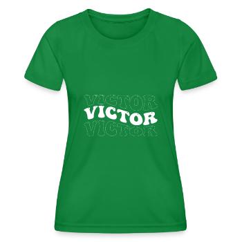 Drôle Victor Groovy 4 Hommes Femmes Cool Victor Cravate - T-shirt sport Femme - vert - Devant - AI Model Female 172 dark (172cm)