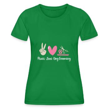 Salon de coiffure pour chiens - T-shirt sport Femme - vert - Devant - AI Model Female 172 dark (172cm)