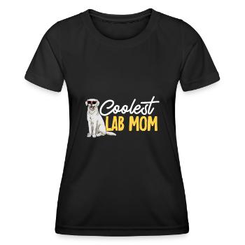 Labrador Retriever blanc Labrador Labrador blanc - T-shirt sport Femme - noir - Devant - AI Model Female 172 light (172cm)