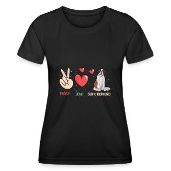 Saint-Bernard Chien Saint-Bernard - T-shirt sport Femme - noir - Devant - AI Model Female 172 light (172cm)