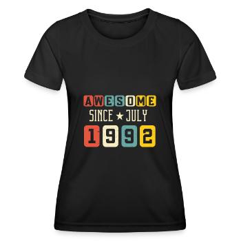 Juli 1992 - 30. Geburtstag Geschenk. Awesome. - Frauen Funktions-T-Shirt - Schwarz - Vorne - AI Model Female 172 light (172cm)