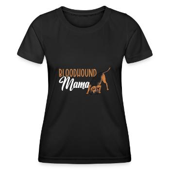 Bloodhound Hund Bluthund - Frauen Funktions-T-Shirt - Schwarz - Vorne - AI Model Female 172 light (172cm)