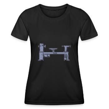 Tour à bois tournante - T-shirt sport Femme - noir - Devant - AI Model Female 172 light (172cm)