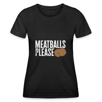 Boulettes de viande Italie Cuisine italienne - T-shirt sport Femme - noir - Devant - AI Model Female 172 light (172cm)