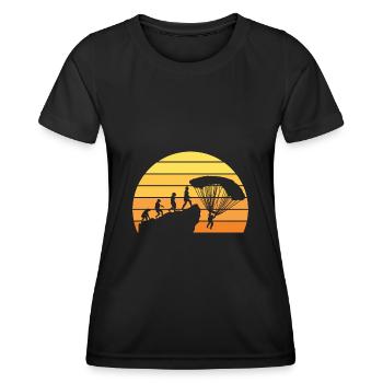 Fallschrimspringen Evolution Urmensch Parachute - Women's Functional T-Shirt - black - Front - AI Model Female 172 light (172cm)